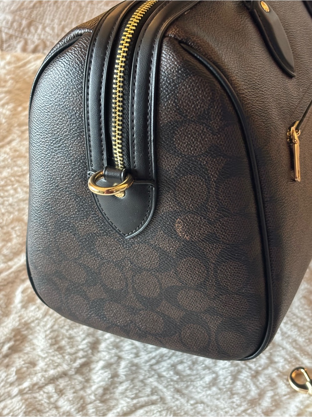Coach Large Rowan in Walnut/Black/Gold - Picture 3 of 10